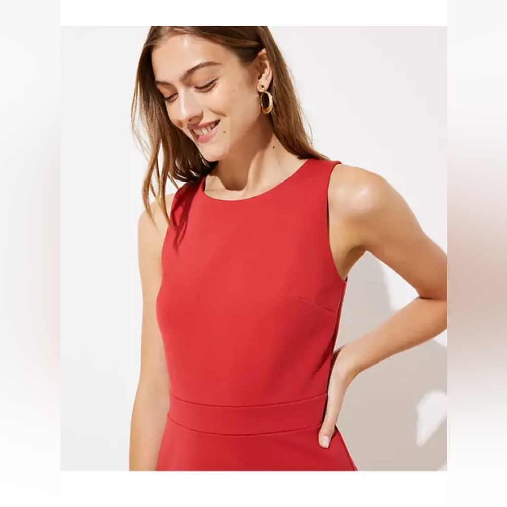 LOFT Red Ponte Dress Size 18